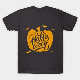 Nice Pumpkin Happy Halloween Typography T-Shirt